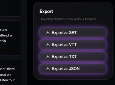 EXPORT FORMATS