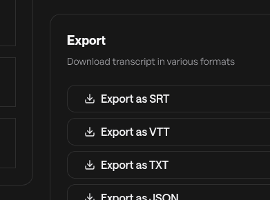 EXPORT FORMATS